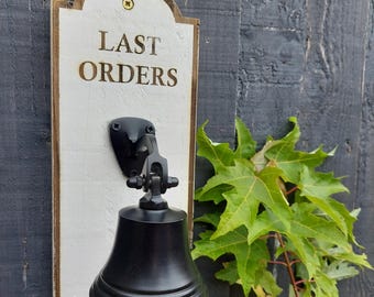 Personalised Last Orders Bell, Home Bar Accessories, Mancave bell, dads shed essentials, dads bar, garden bell, man cave bell, pub bell