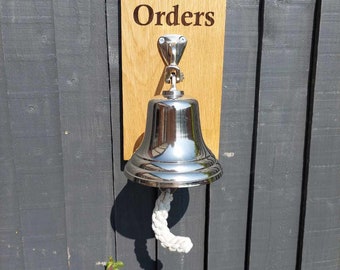 OAK Personalised Last Orders Bell, Home Bar Accessories, Mancave bell, dads shed essentials, dads bar, garden bell, man cave bell, pub bell