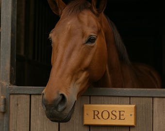 Stable name plate. Solid oak stable sign. Equestrian sign