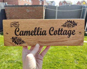 Handmade Laser Engraved Solid Oak Sign: Custom Door, Gate sign, bench sign, Wall sign. Fence sign, house Decor. #Look at Pictures for ideas#