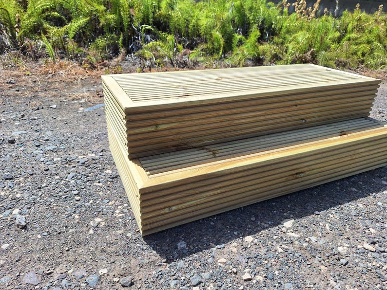 1 Tier Step Platform Treated Decking Boards Garden Patio Courtyard ...