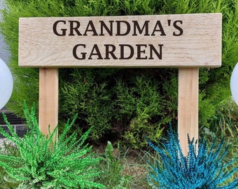 Personalised Engraved Wooden Garden Sign - Ideal Present for Grandad/Dad/Christmas Also House Sign/House Name Multiple Sizes Available
