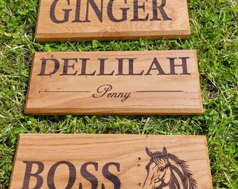 Stable name plate. Solid oak stable sign. Equestrian sign