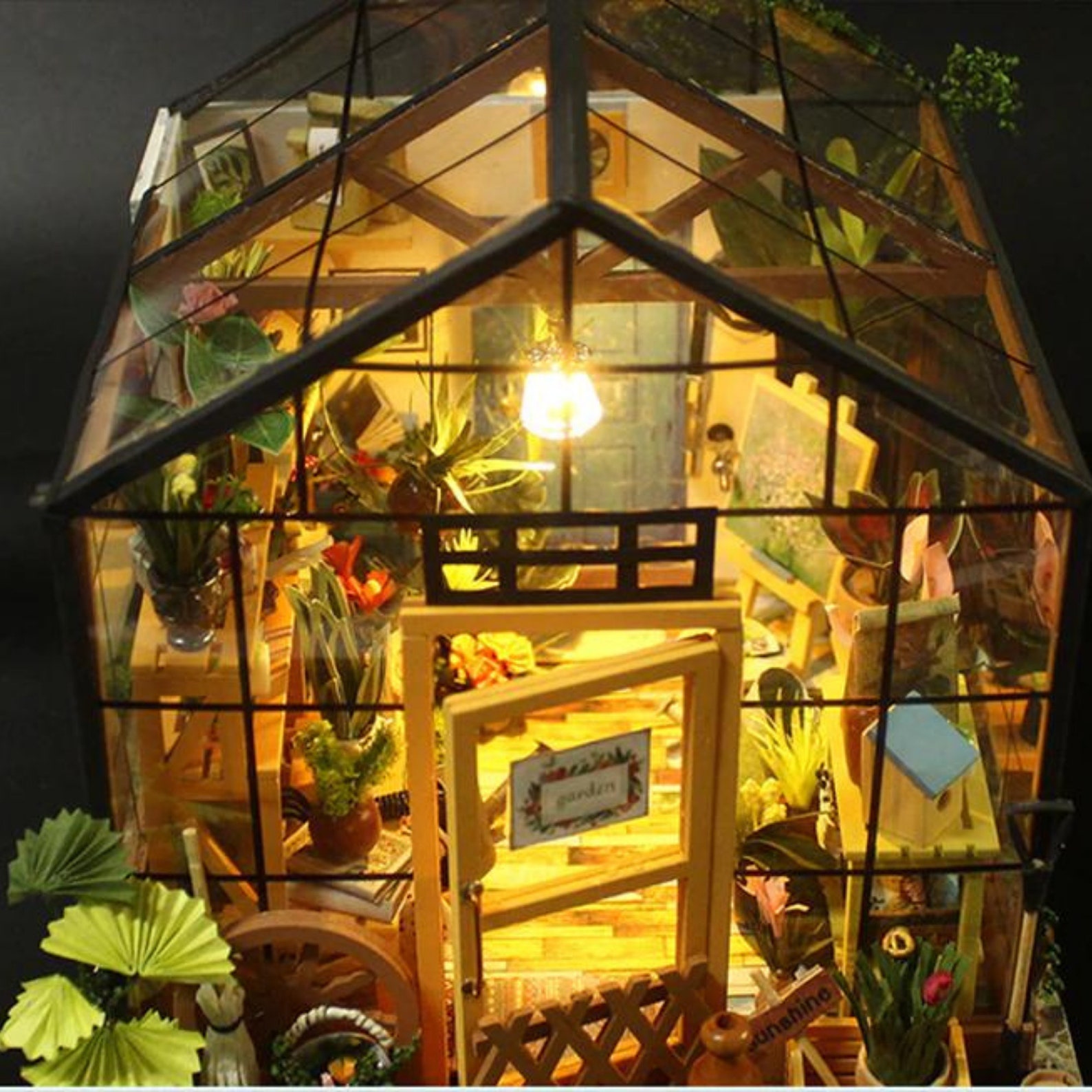 DIY Wooden Miniature Dollhouse Greenhouse Handmade Dollhouse Etsy UK