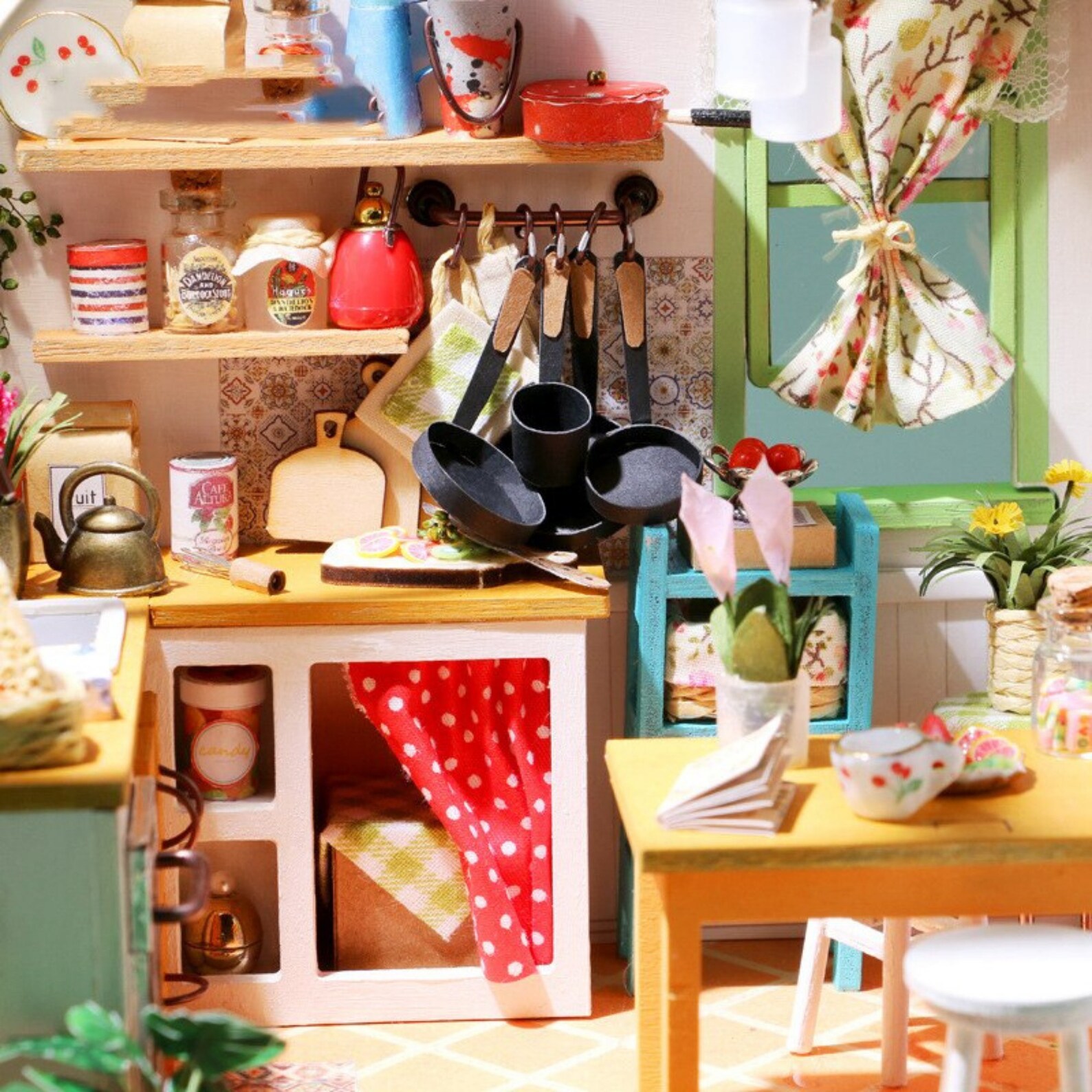 Küchenzimmer DIY DIY Holz Miniatur Puppenhaus Gewächshaus