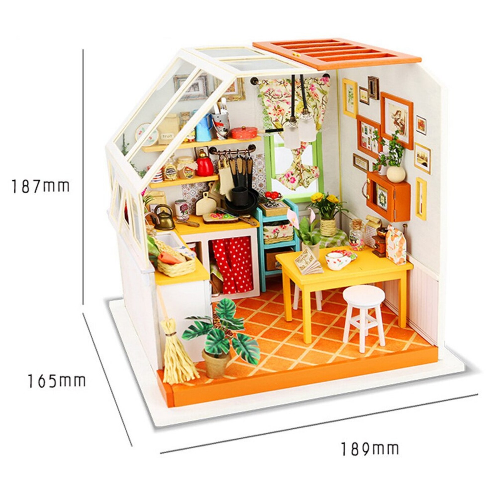 Küchenzimmer DIY DIY Holz Miniatur Puppenhaus Gewächshaus