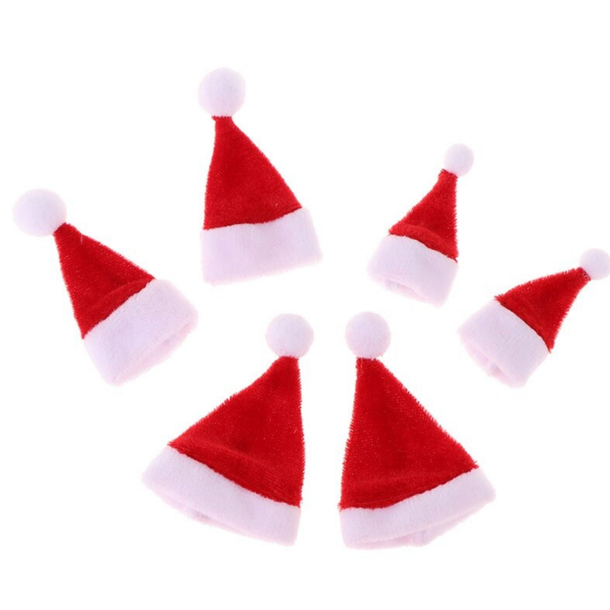 6x Lollipop Christmas Hat Small Mini Candy Santa Claus Cap Decoration Party&SE 