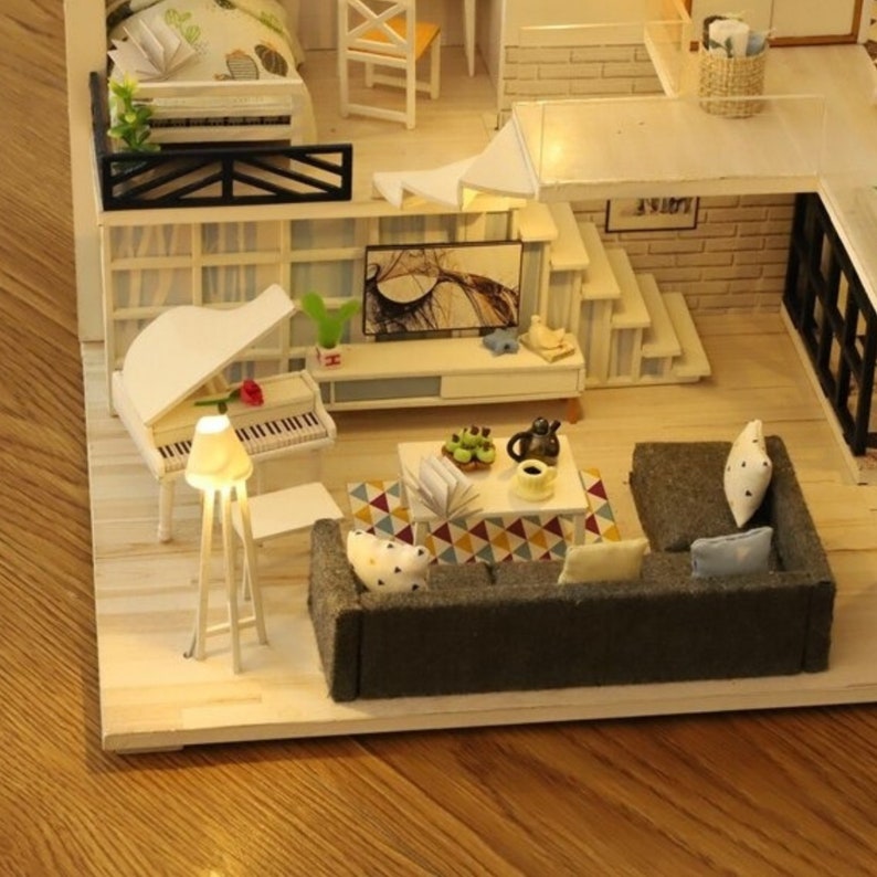 Fabulous Loft DIY DIY Dollhouse Wooden Doll Houses Miniature Etsy