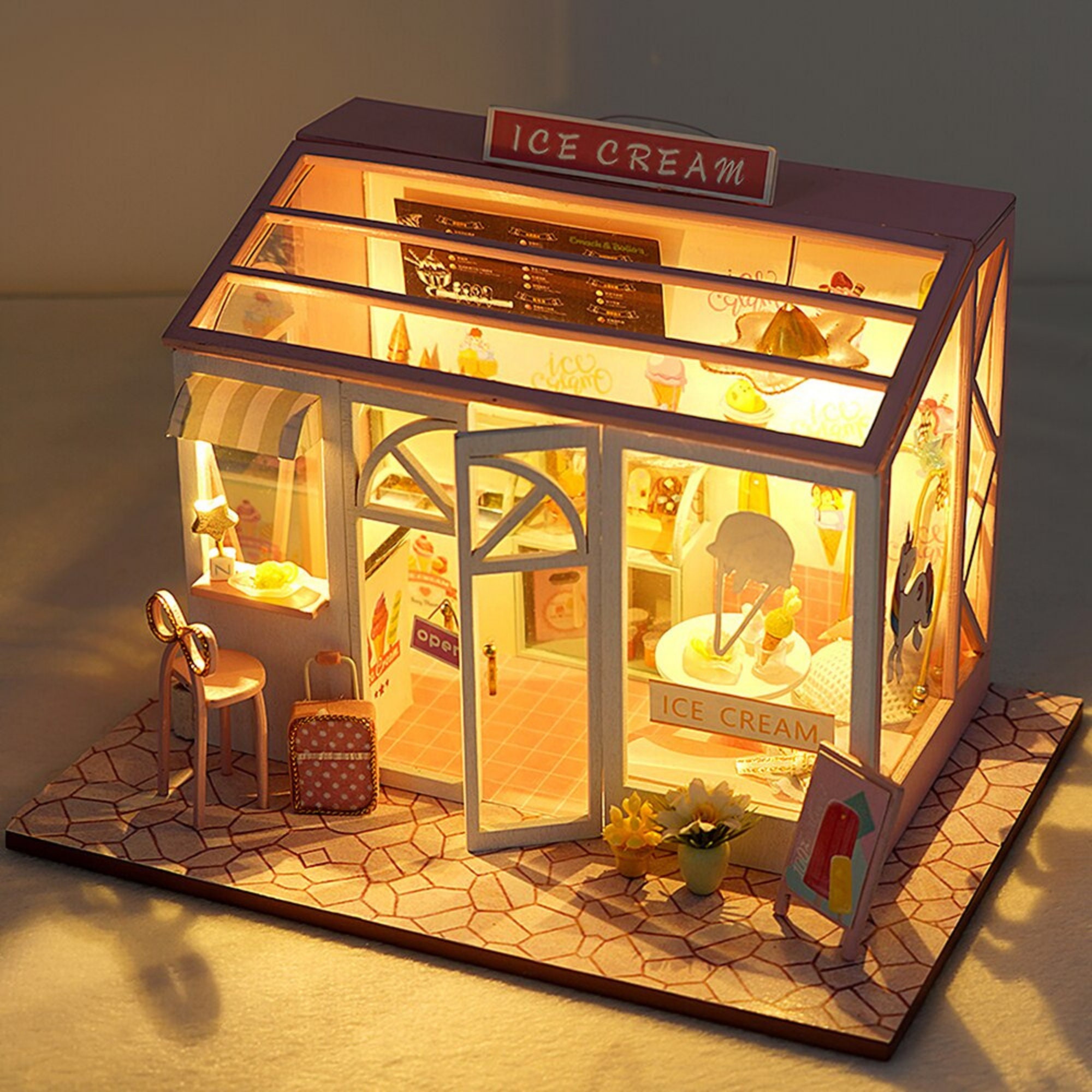 Ice Cream Shop DIY Dollhouse Miniature DIY Doll House With Etsy UK