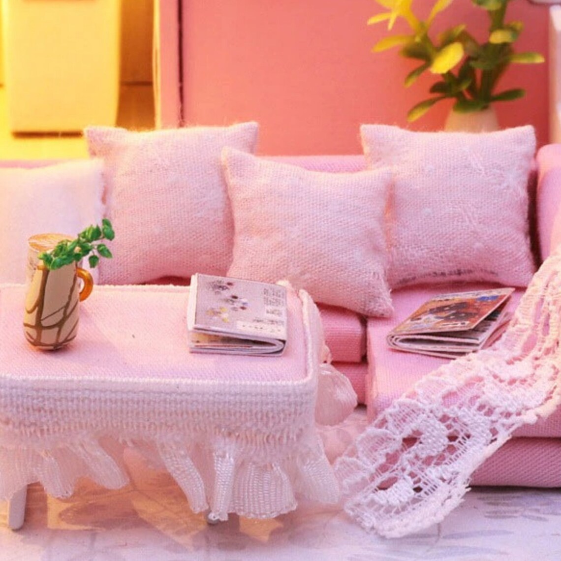 Pink Heart Apartment DIY Dollhouse Wooden Dollhouses Etsy