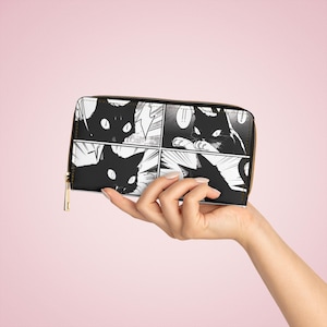 Katzen Comic Reißverschluss Geldbörse | Niedliche Katzen Geldbörse, Anime Style Geldbörse, Geschenk für Katzenliebhaber, Manga inspiriert