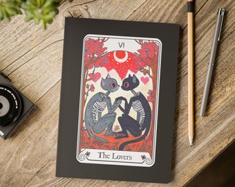 Cat Tarot Journal: "The Lovers" Softcover Notebook