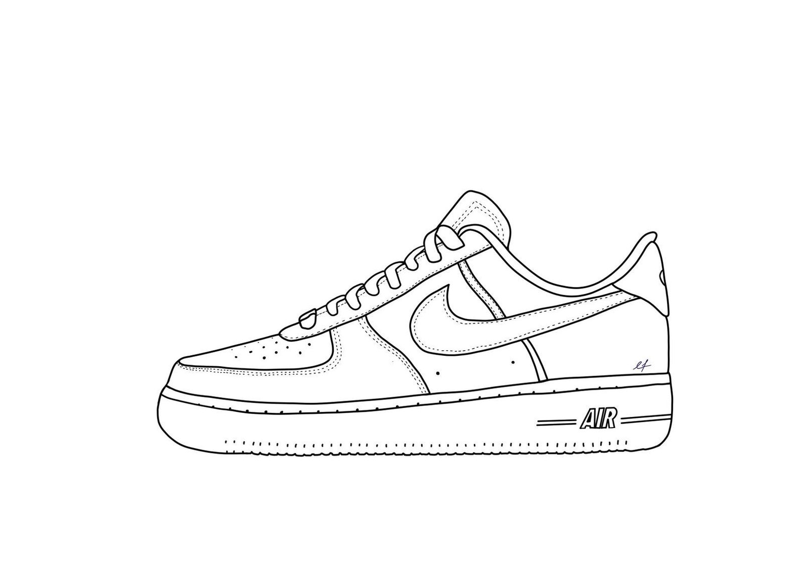 Nike Air Force 1 Print Digital Illustration A4 & A5 | Etsy