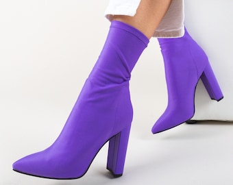 plum colored booties