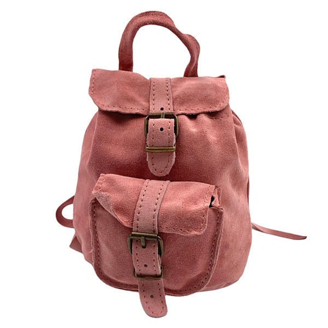 Handmade Pink Leather Suede Bag Woman Leather Backpack Small - Etsy
