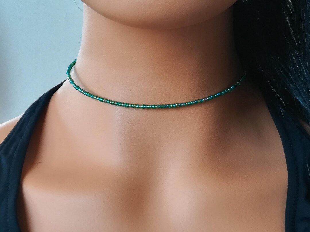 Green Clay Beaded Choker