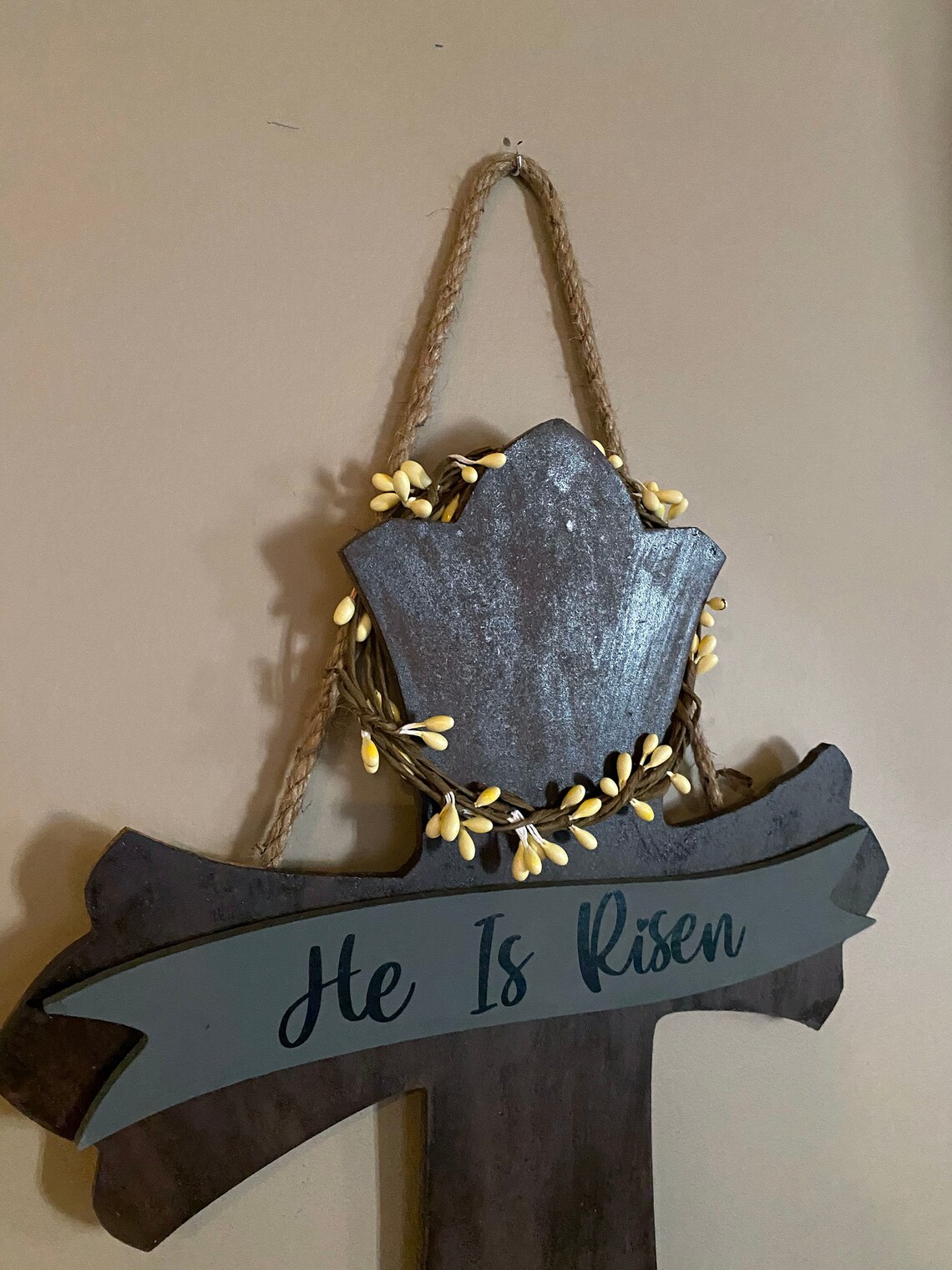 Wooden Easter Cross Wooden Cross Easter Cross Easter Etsy