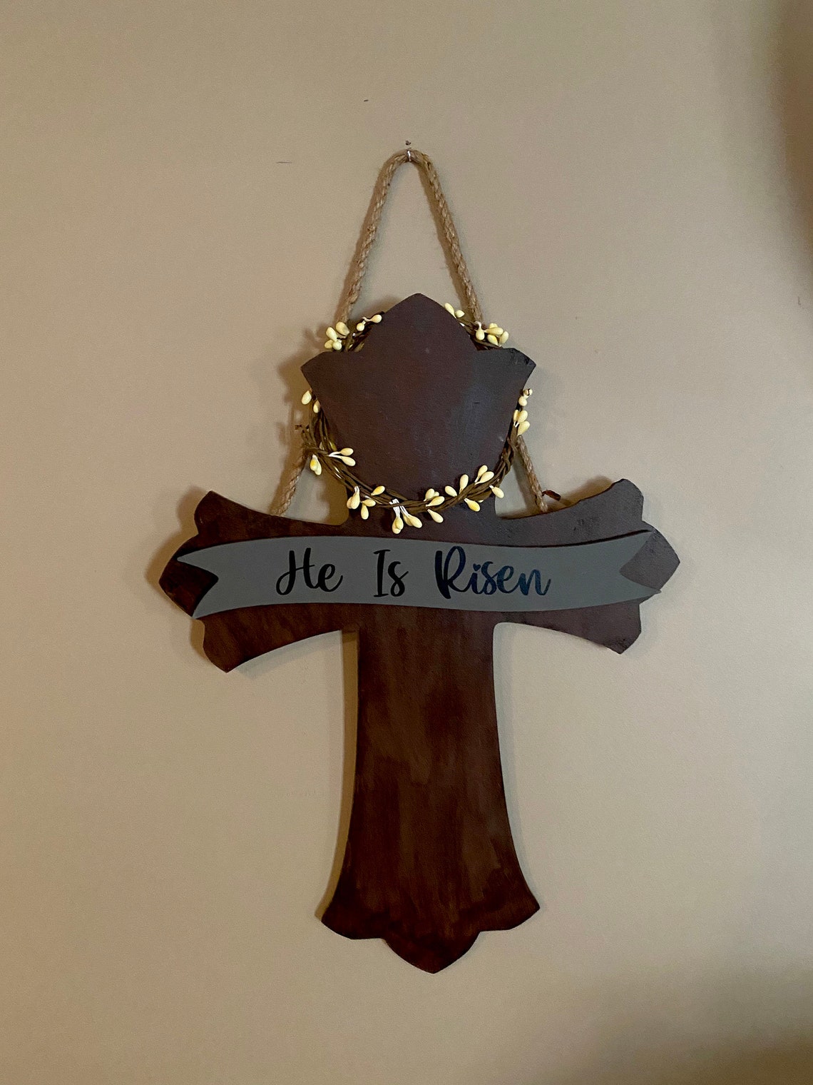 Wooden Easter Cross Wooden Cross Easter Cross Easter Etsy