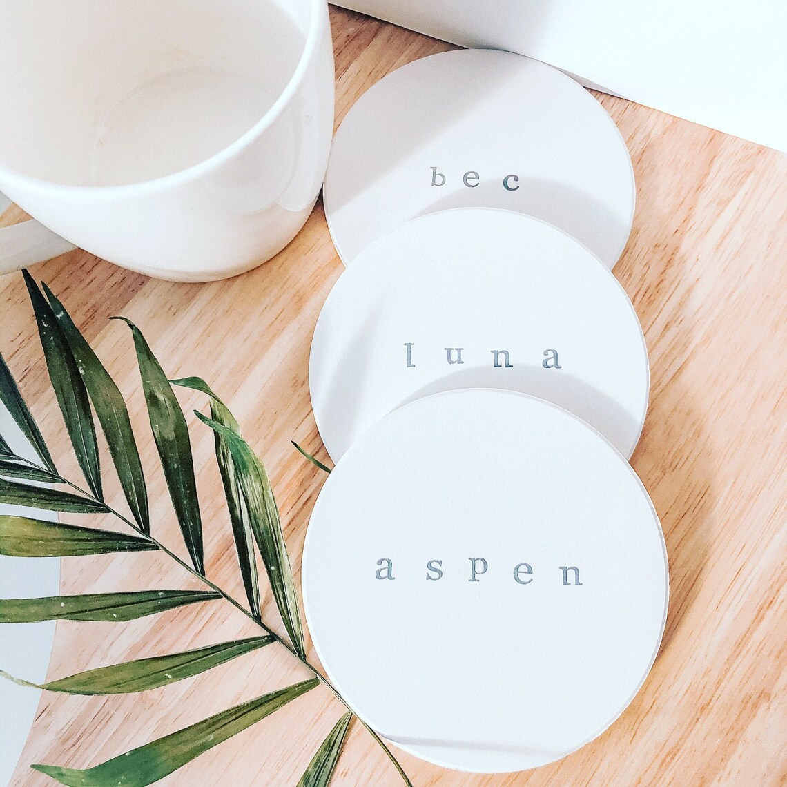 Personalised ceramic coaster set of 3 any names any Etsy