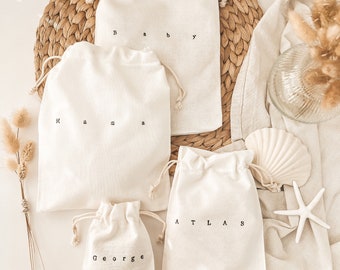 Personalised name fabric keepsake gift bag ~ wedding gift ~ favour ~ bridesmaid bridesmaids keep sake cotton personalized bag