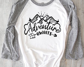 Adventure Awaits Shirt: Mountain Hiking Gift