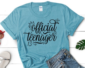 Official Teenager Shirt: 13th Birthday Gift, Rose Gold Shimmer