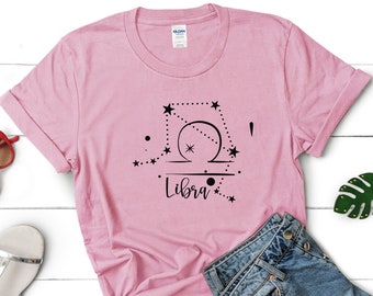 Camicia Bilancia, Camicia Segno Bilancia, T-shirt Libra Zodiac, Camicia Astrologia