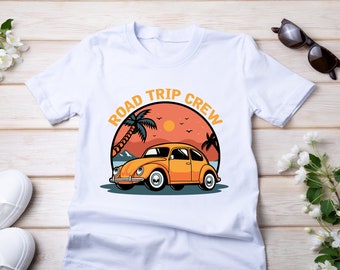 Camiseta suave Road Trip Crew: Camiseta de aventura vacacional
