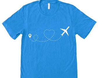 飛行機ハートルートシャツ - ソフトスタイルトラベルTシャツ