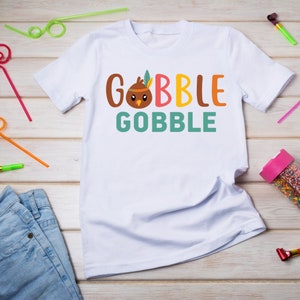 Gobble Gobble Shirt, Eerste Thanksgiving Girl, Girl 1st Thanksgiving Shirt