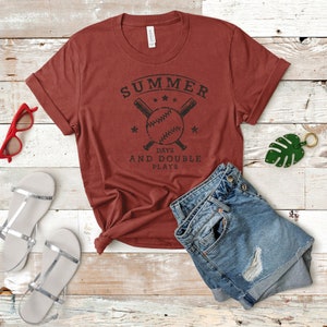 baseball shirt, softball shirt, summer days and double plays shirt, baseball mom shirt, softball mom shirt