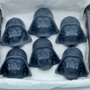 Aftershave inspired Darth Vader shaped, luxury wax melts tailored for him -  6 highly scented Darth Vader wax melts in a gift box