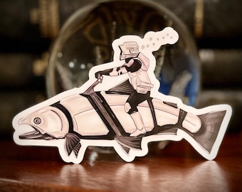 Large Trout Scout Sticker Clear Border