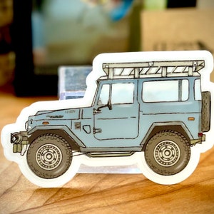 FJ40 Toyota Land Cruiser blauwe sticker