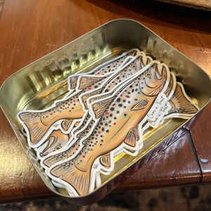 Brown Trout Cartoon Sticker