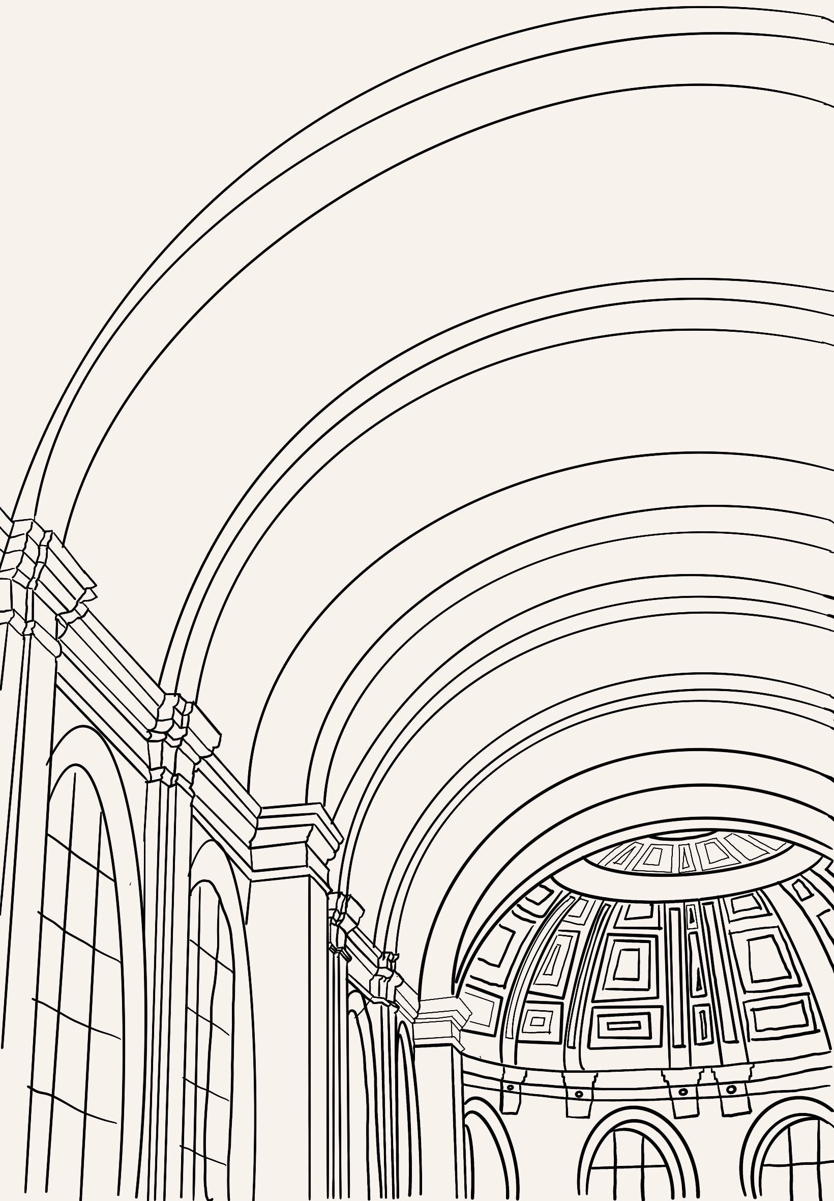 Arched Hall Digital Print - Etsy