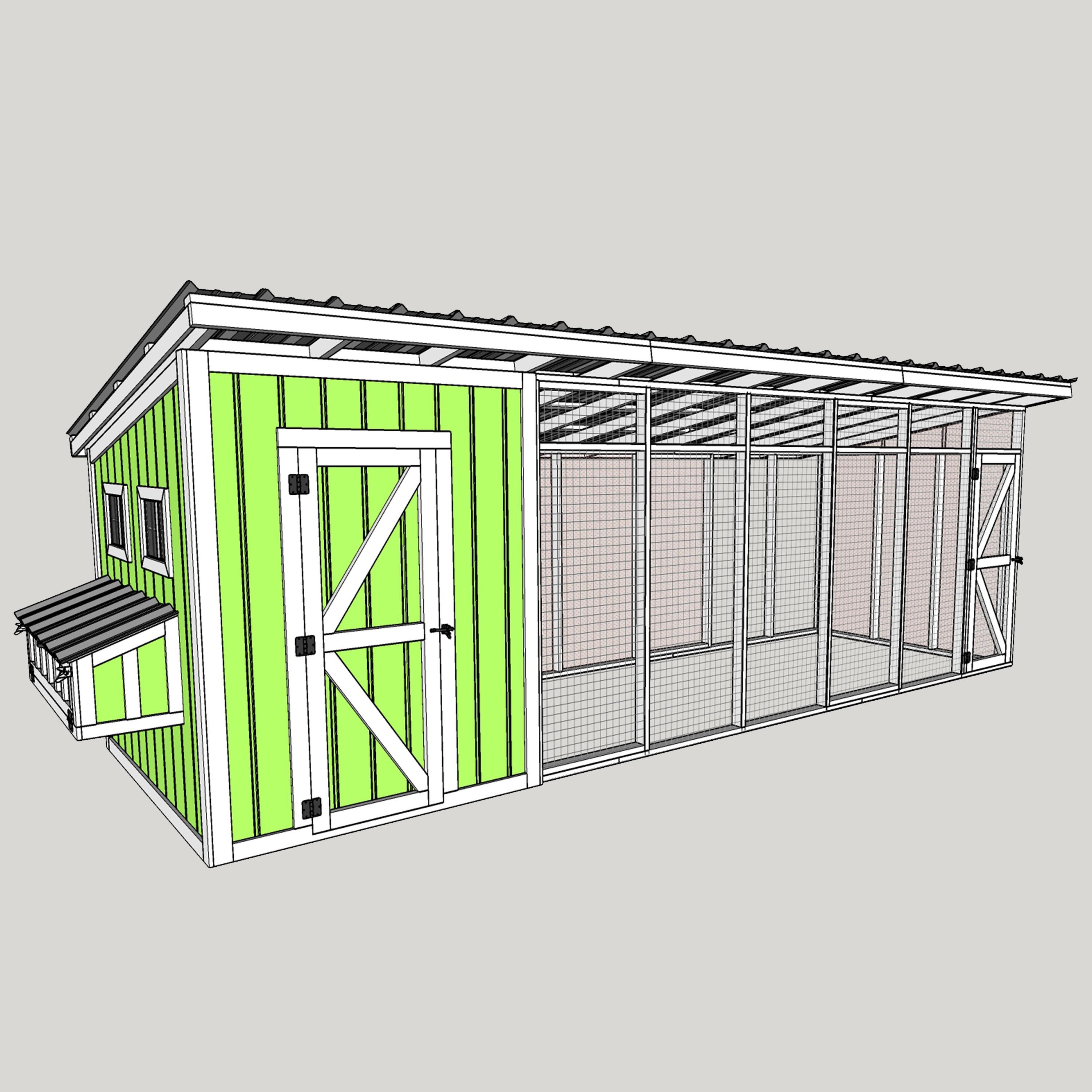 8x24 Chicken Coop Plans - DIY Chicken Coop Plans With Run -DIY Chicken ...