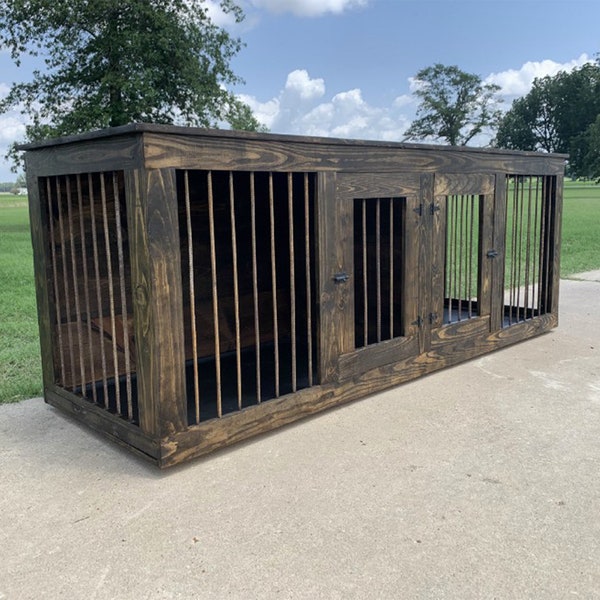 Large double dog kennel plans Wooden dog crate entertainment center Modern dog kennel plan diy dog house build dog crate furniture plans