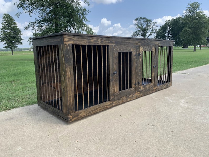 Large Double Dog Kennel Plans Wooden Dog Crate Entertainment Center