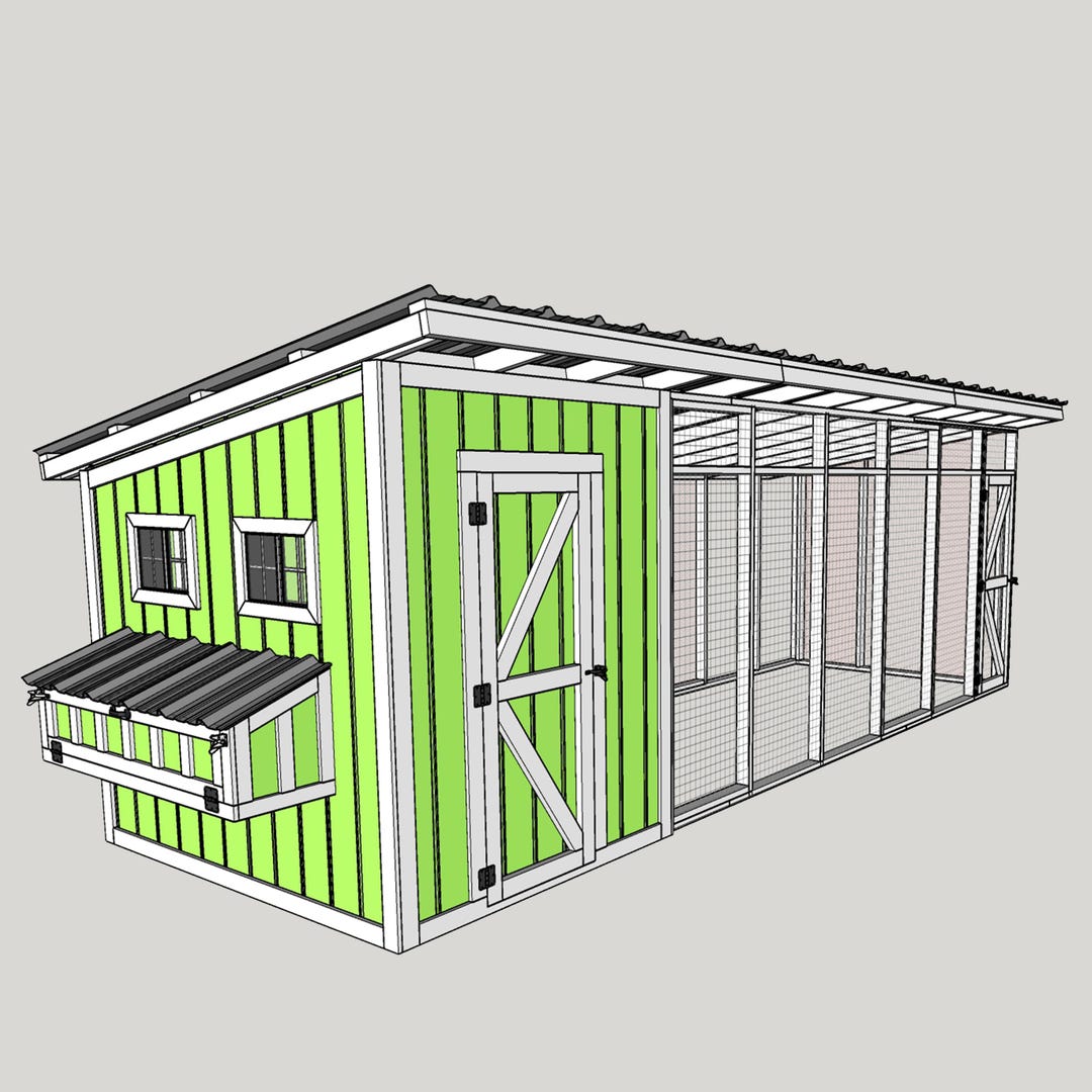 8x24 Chicken Coop Plans - DIY Chicken Coop Plans With Run -DIY Chicken ...