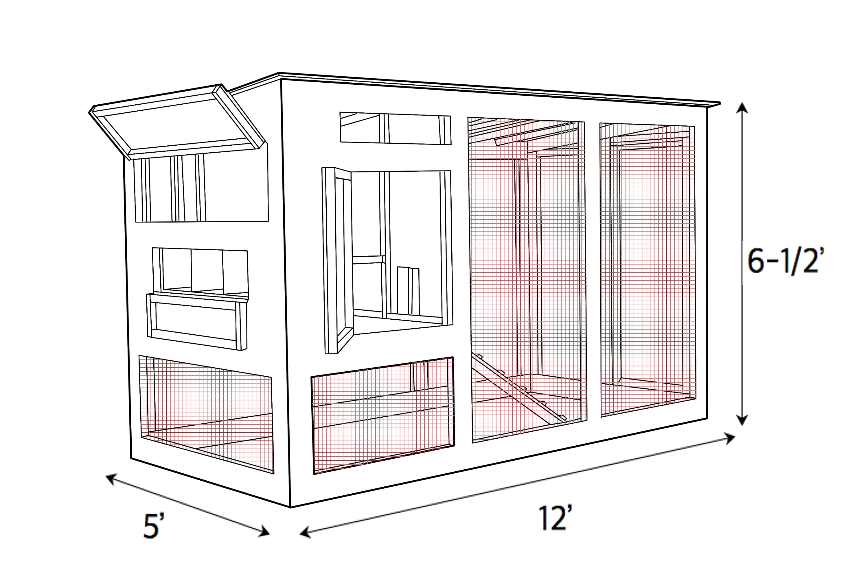 Modern Chicken Coop Plans Pdf File Chicken Coop Plan Simple Etsy