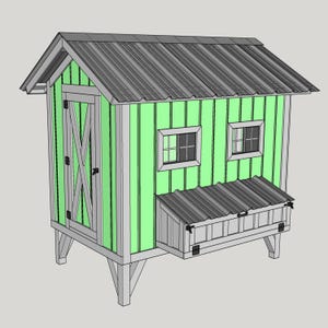 5x8 Chicken coop plans - DIY Chicken coop plans with run -DIY Chicken run plans -Chicken Coop & Run Plans