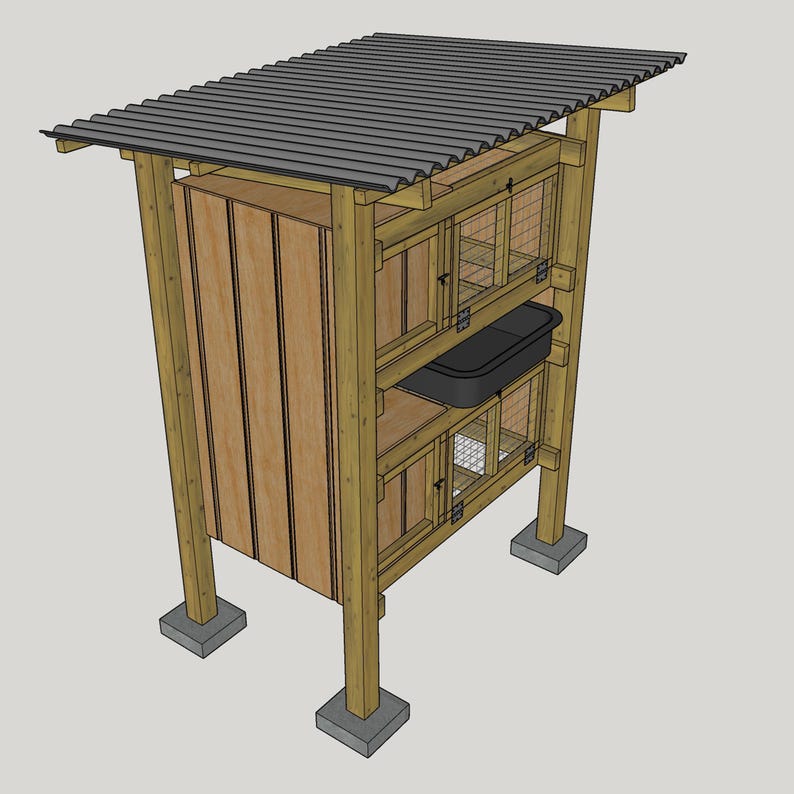 Rabbit Hutch Plans - Rabbit, Quail, Guinea Hutch - Rabbit House Plans ...