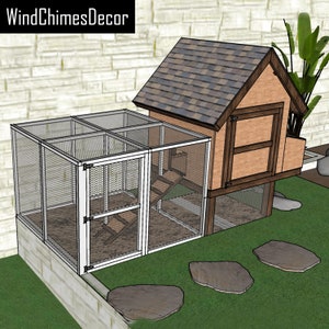Kippenhokplan - 4x4 Kippenhok met renplannen - Kleine kippenhokplannen - Diy kippenhokplannen - Tuinplannen voor buiten
