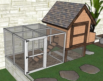 Chicken coop plan - 4x4 Chicken coop with run plans - Small chicken coop plans - Diy chicken house plans - Garden coop outdoor plans