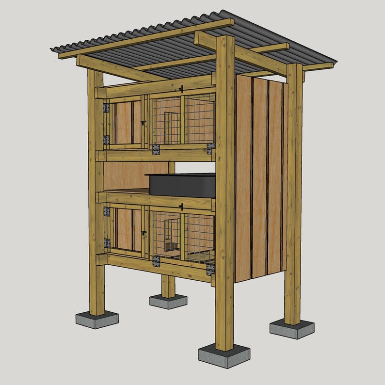 Rabbit Hutch Plans - Rabbit, Quail, Guinea Hutch - Rabbit House Plans ...