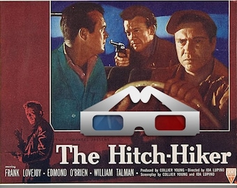 El autoestopista: thriller policial de cine negro de 1953 (anaglifo 3D, mp4)