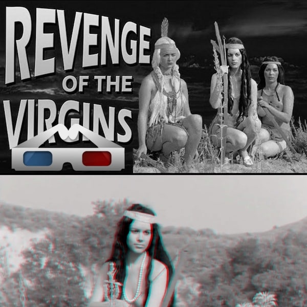 3D Movie - Revenge of the virgins 1966 Public Domain Vintage Nudie Cutie movie - 3D Stereoscopic version, mp4 format. Adults Only. 18+