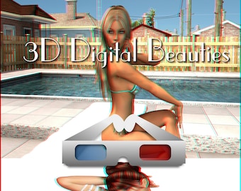 Arte anaglifo 3D: Colección de imágenes de bellezas digitales (JPG)