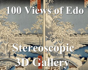 100 Vistas de Edo 3D: Arte japonés antiguo convertido / Imágenes estereoscópicas para realidad virtual (Oculus, Hive, Pico) y televisión 3D / SBS